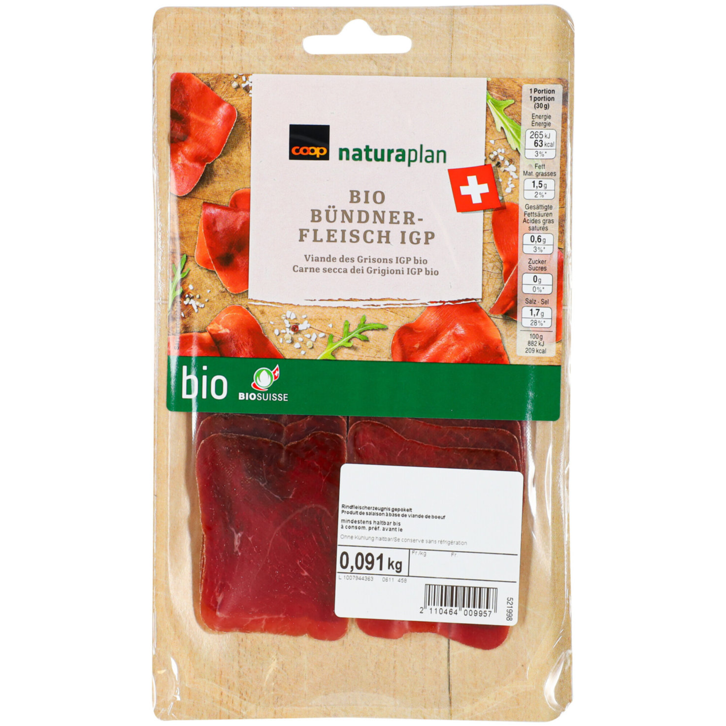 Naturaplan Bio Bündnerfleisch ca. 90g