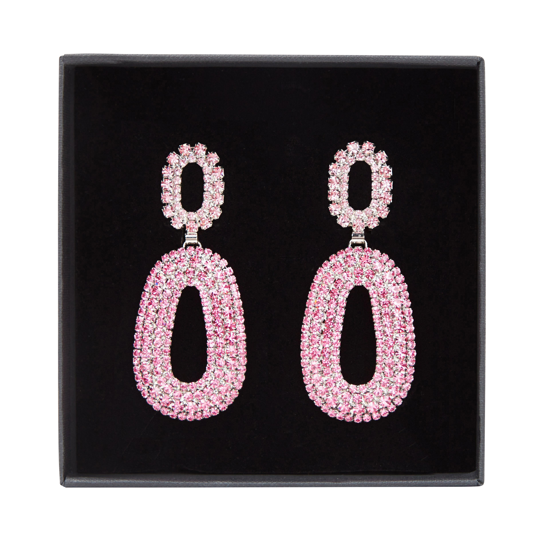 Boucles d'oreilles duo ovales à clips | Rose