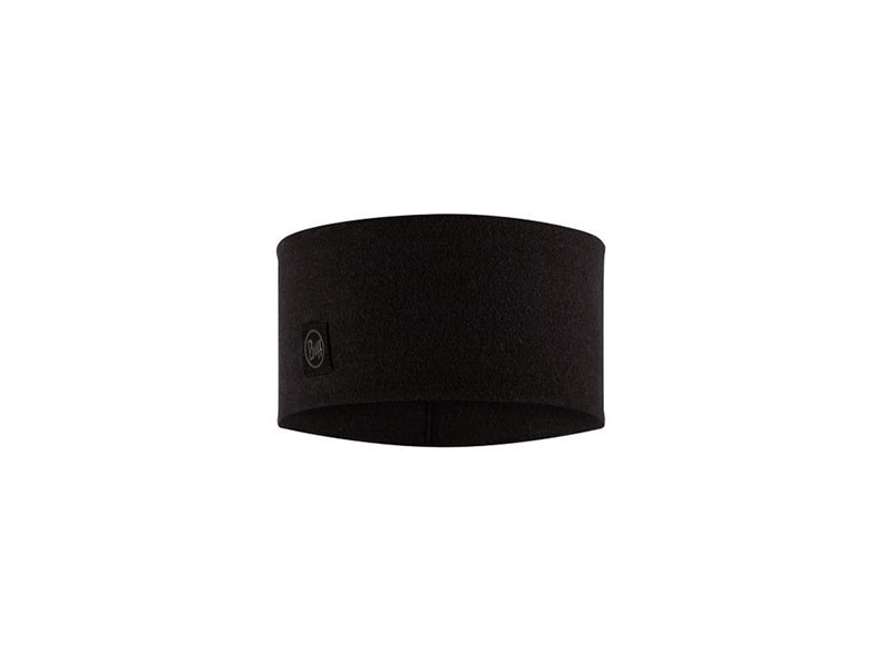 Buff Merino Wide Hoofdband - Solid Black