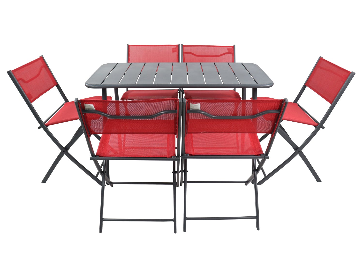 7-delige bistroset balkonset tuin Sumila rood