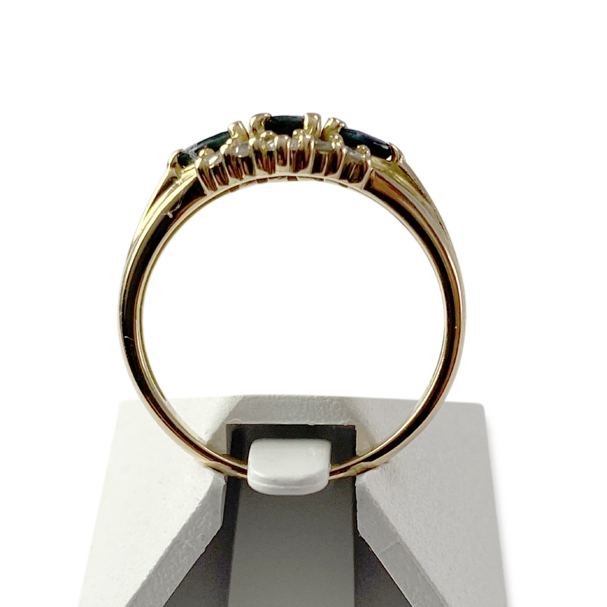 Bague d'occasion or 750 jaune saphirs diamants