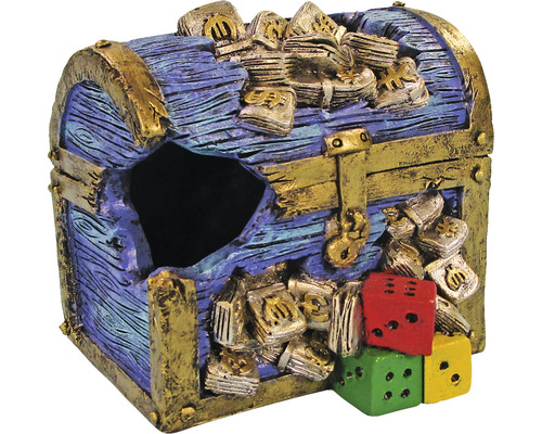 Aquariumdecoratie ORBIT schatkist blauw 10 x 9 x 10 cm