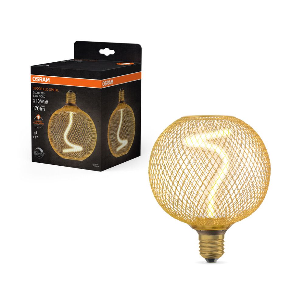 LYSPÆRE OSRAM LED SPIRAL GLOBE E27 3,5W