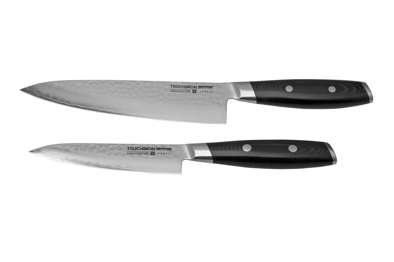 Yaxell Tsuchimon 36753, 3-delige giftset koksmes, universeelmes en messenslijper