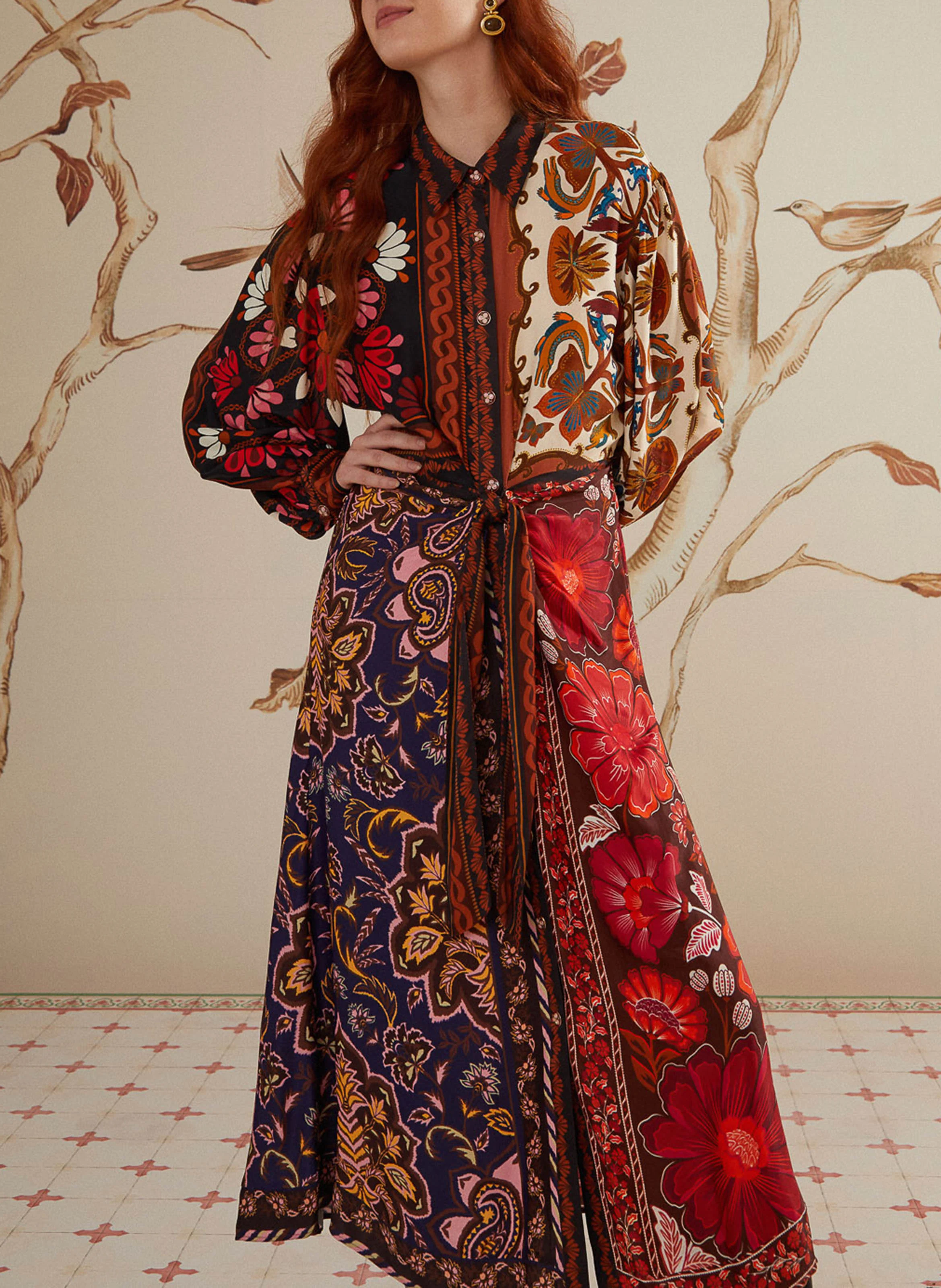 Robe longue imprimée | Multicolore