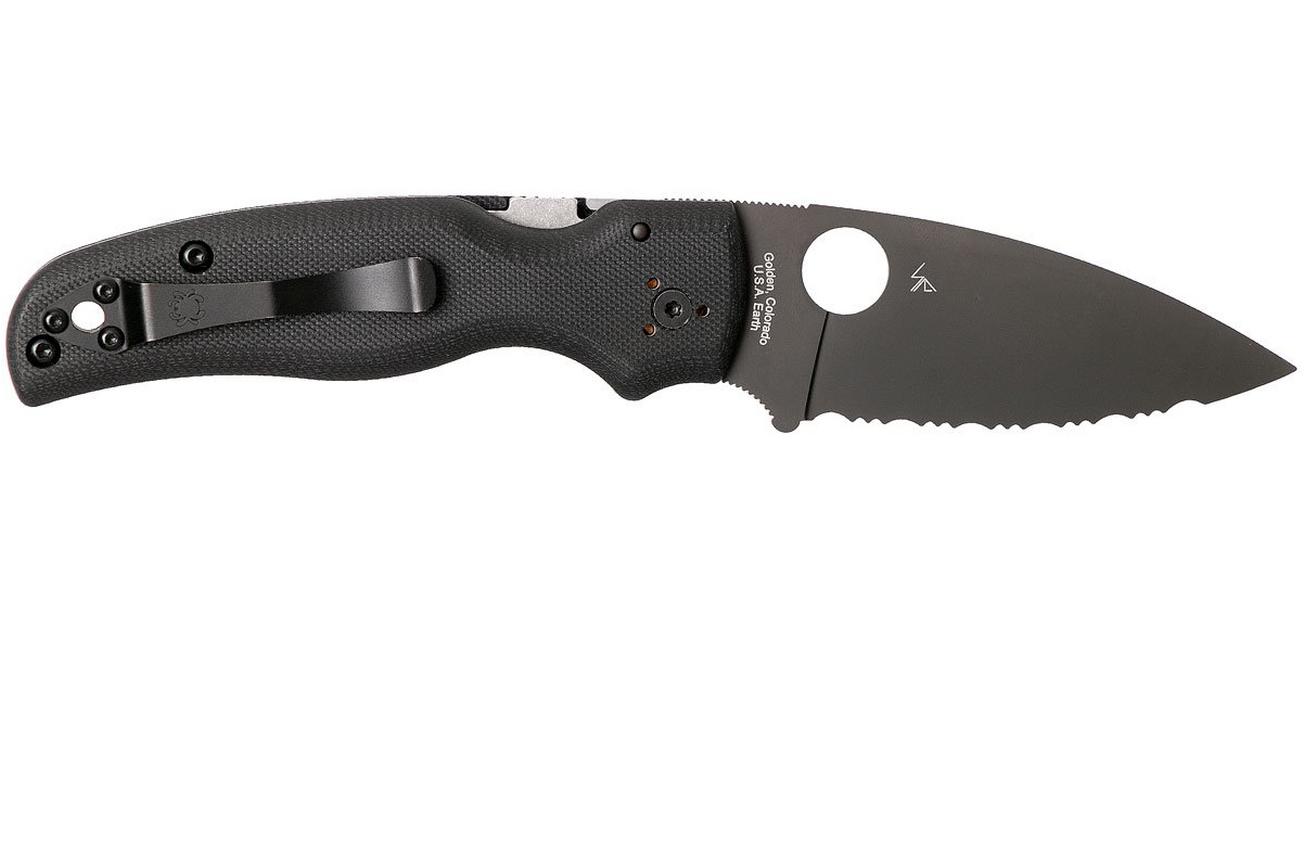 Spyderco Shaman C229GSBK Serrated zakmes, Sal Glesser design