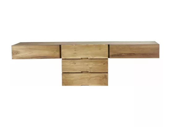 Meuble de salle de bain en teck massif 160 cm