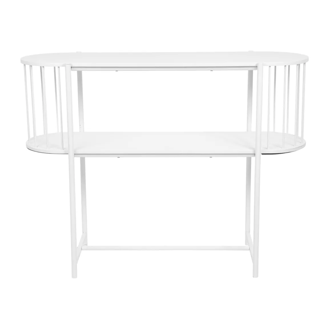 Console bois et métal 2 niveaux (H75 cm) Octave Blanche