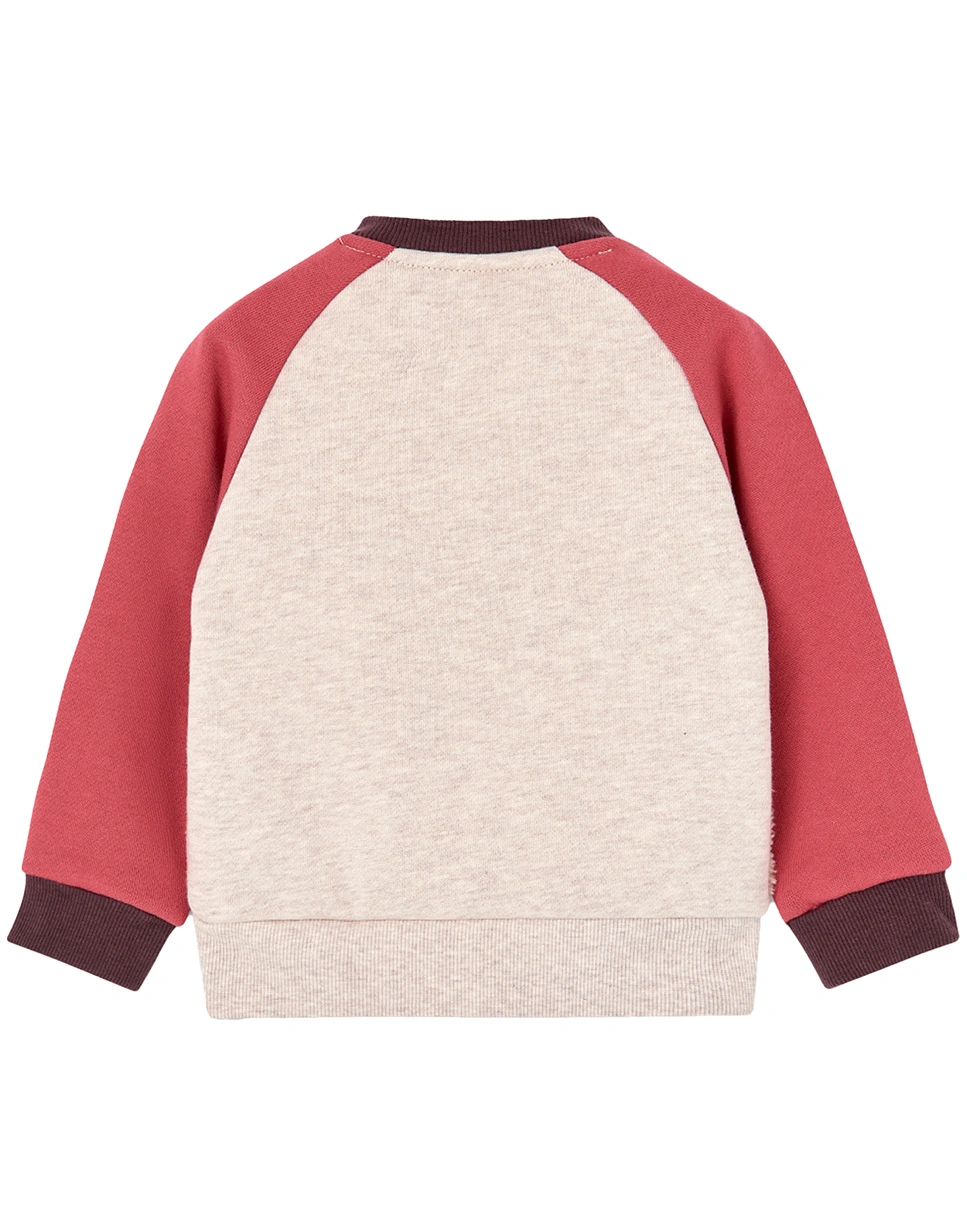 Sweatshirt BEAR in beige/rot