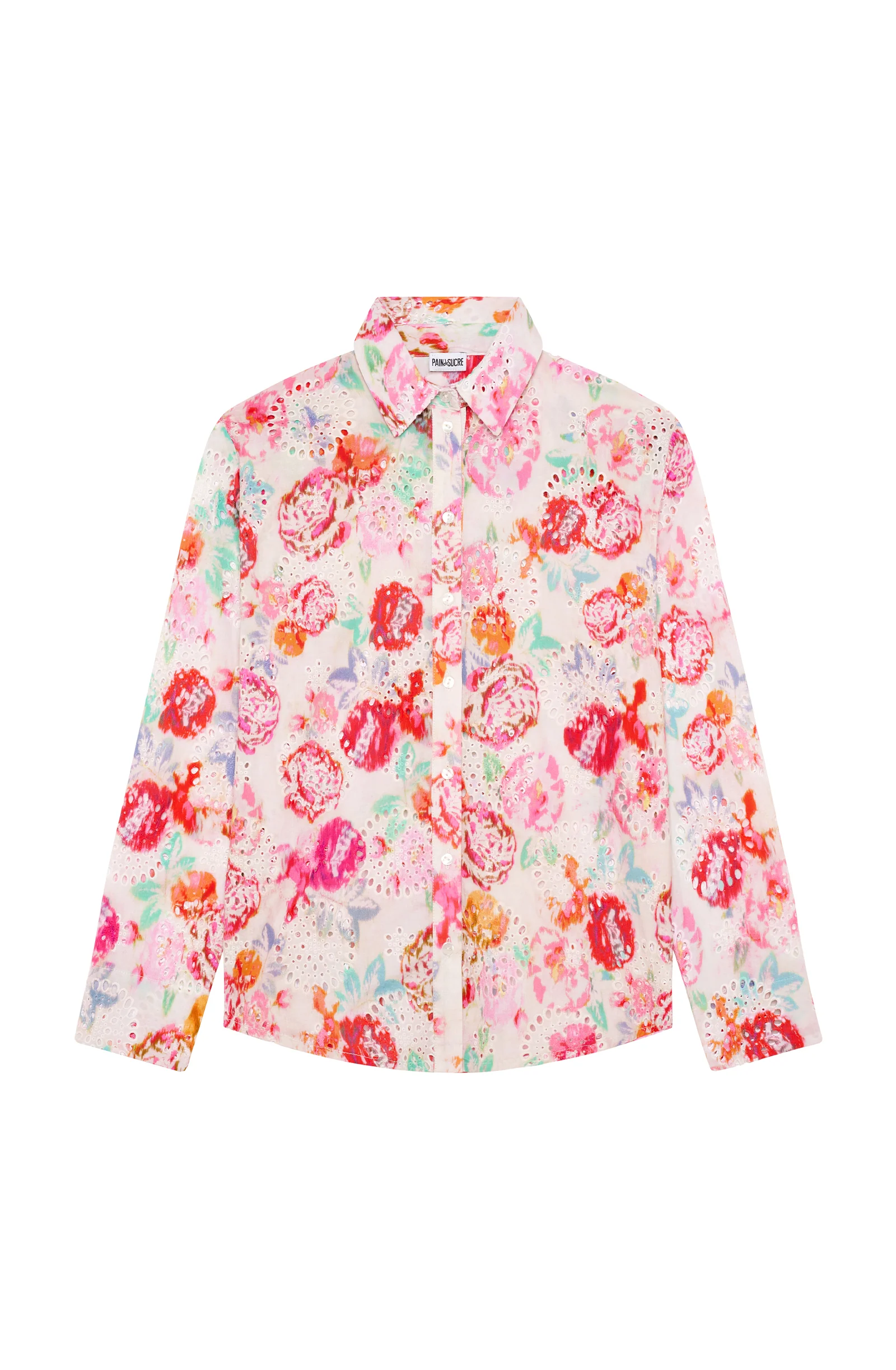 cyntia Chemise boutonnée en broderie Anglaise imprimée Garden