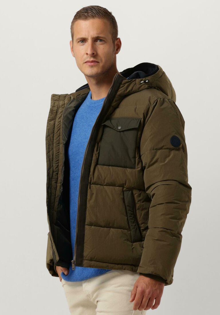 SCOTCH & SODA khaki scotch & soda gewatteerde jas hooded puffa jacket