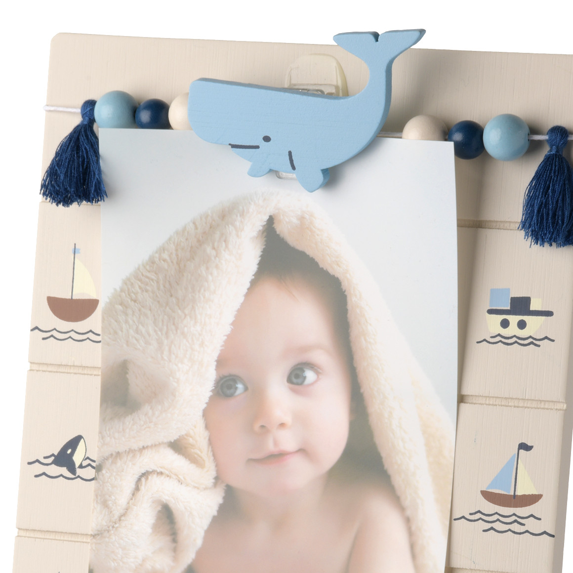 Topomini Bilderrahmen mit Wal-Clip blau