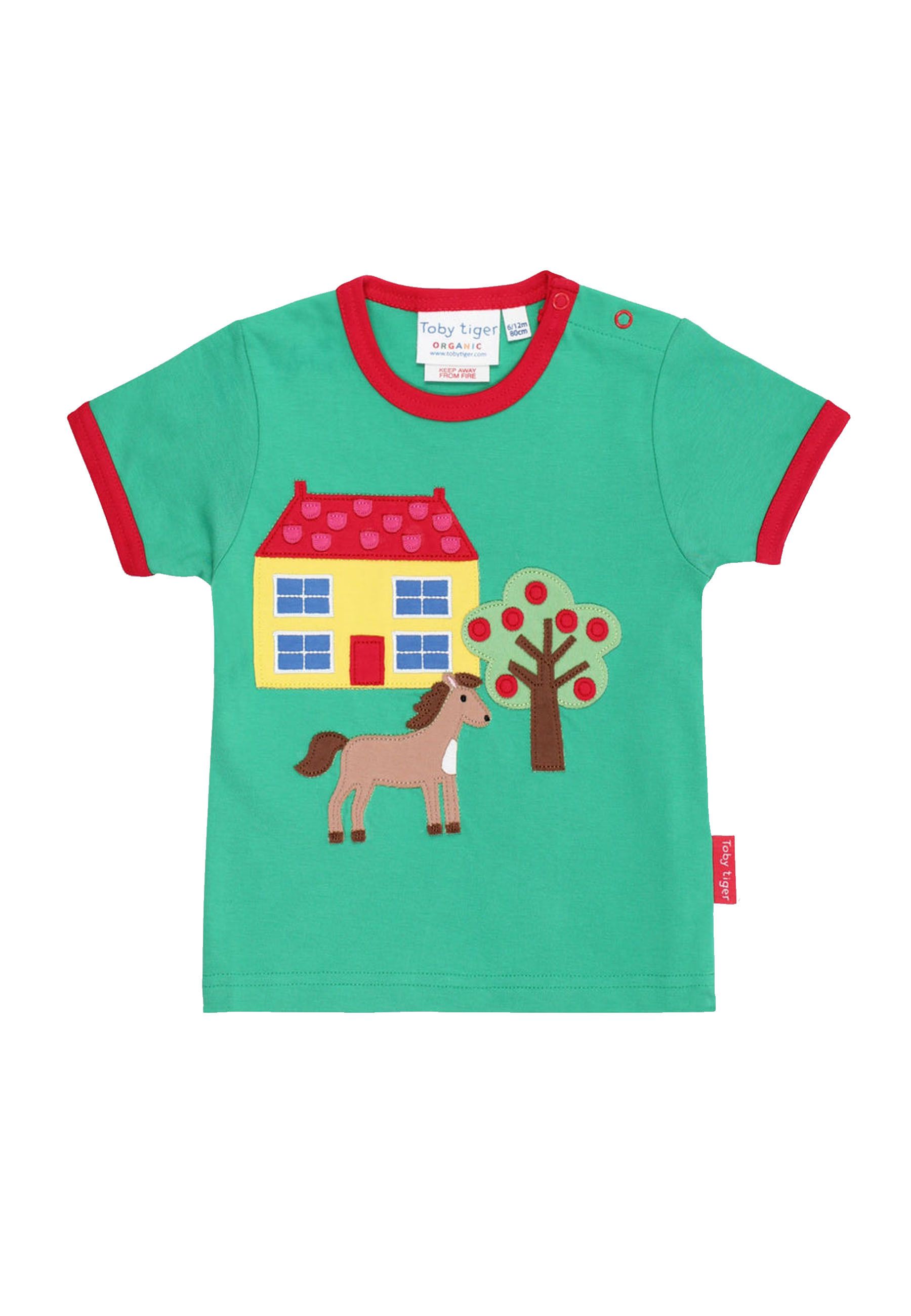 Toby Tiger T-Shirt mit Bauernhof Applikation