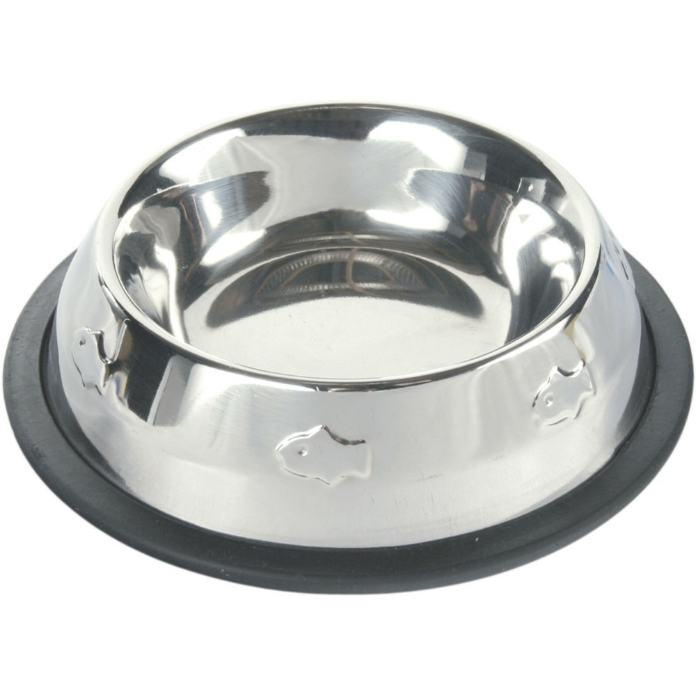 Gamelle 200 ml ø 15 cm, en acier inox avec motif poisson en relief, pour c