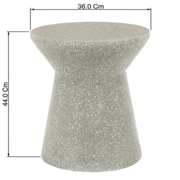 KARWEI Bijzettafel Terrazzo grijs cement ø 36 cm