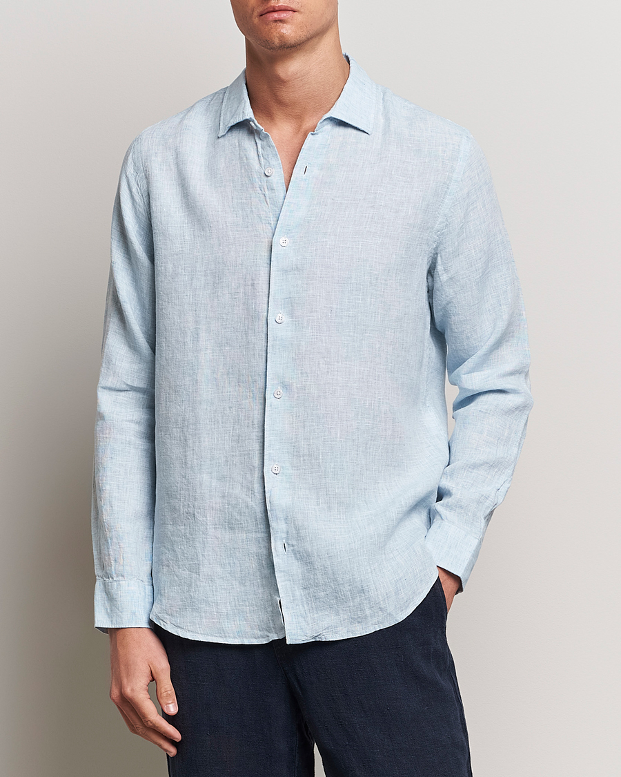 Orlebar Brown Giles Linen CLS Shirt Pale Blue/White