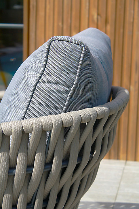 Salon de jardin bas Capri corde tissée DCB Garden 4 personnes