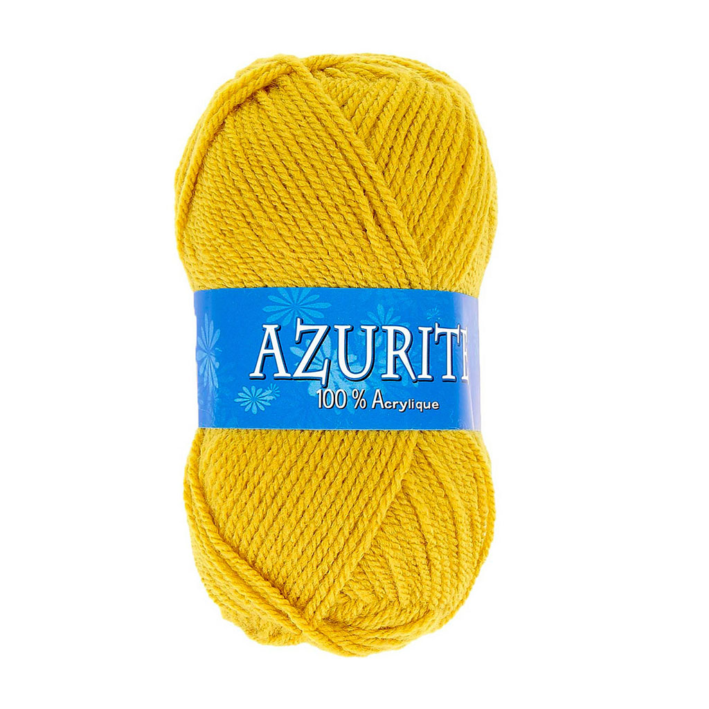 Lot de 10 pelotes de laine AZURITE jaune moutarde