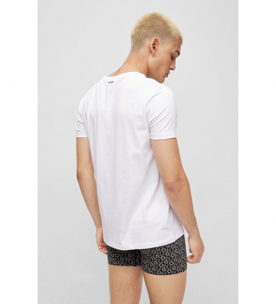 Conjunto de 2 camisetas brancas com decote em V da HUGO