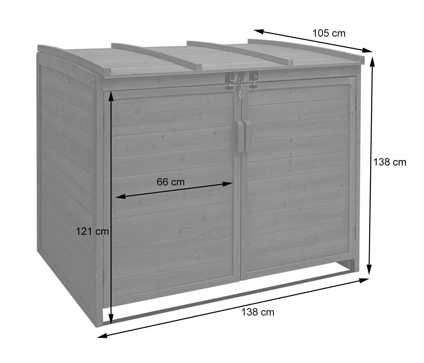 XL 2er-/4er-Mülltonnenverkleidung MCW-H75b, Mülltonnenbox, erweiterbar 138x138x105cm Holz MVG-zertifiziert ~ anthrazit