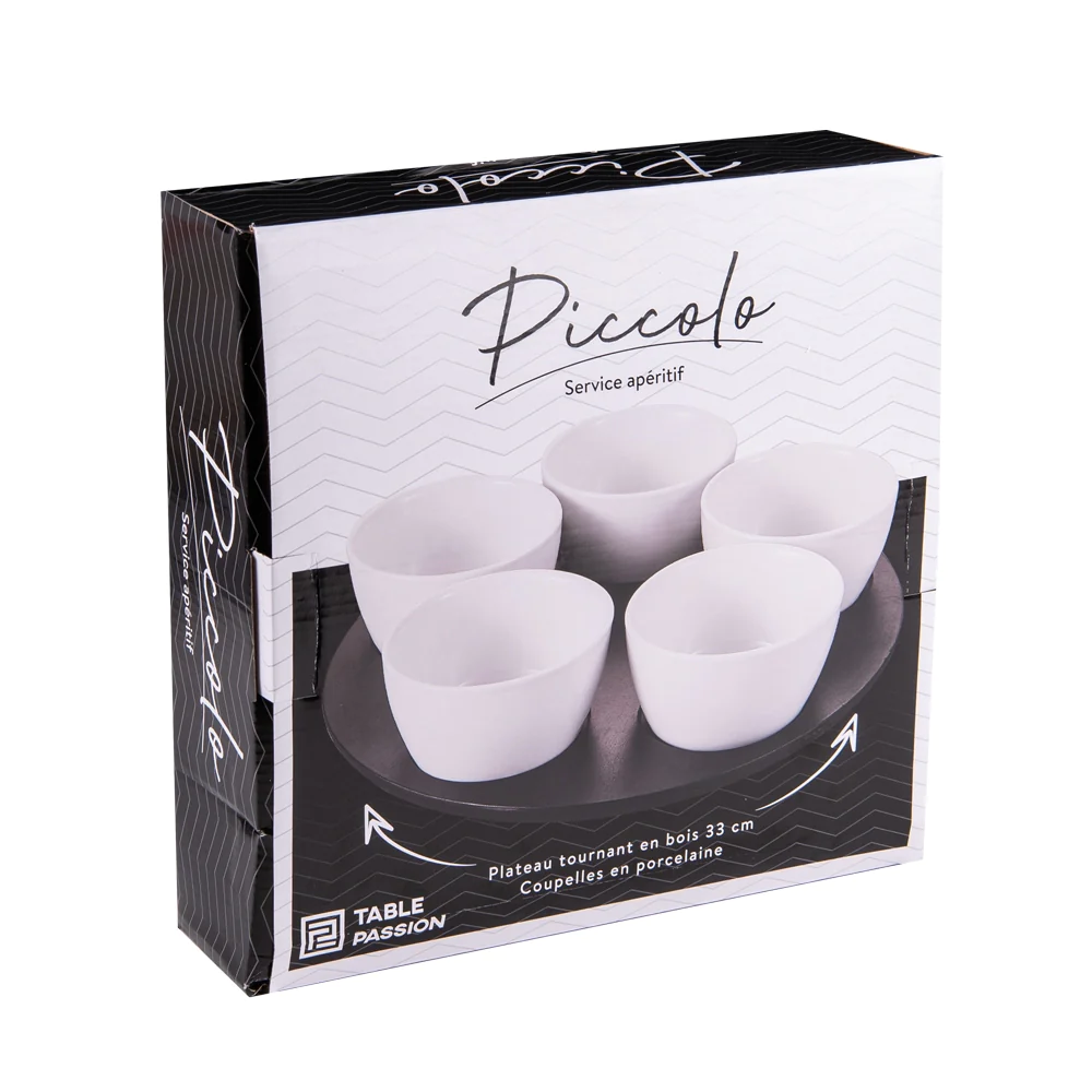 Service apéritif Piccolo 6 pièces 33 cm Table passion