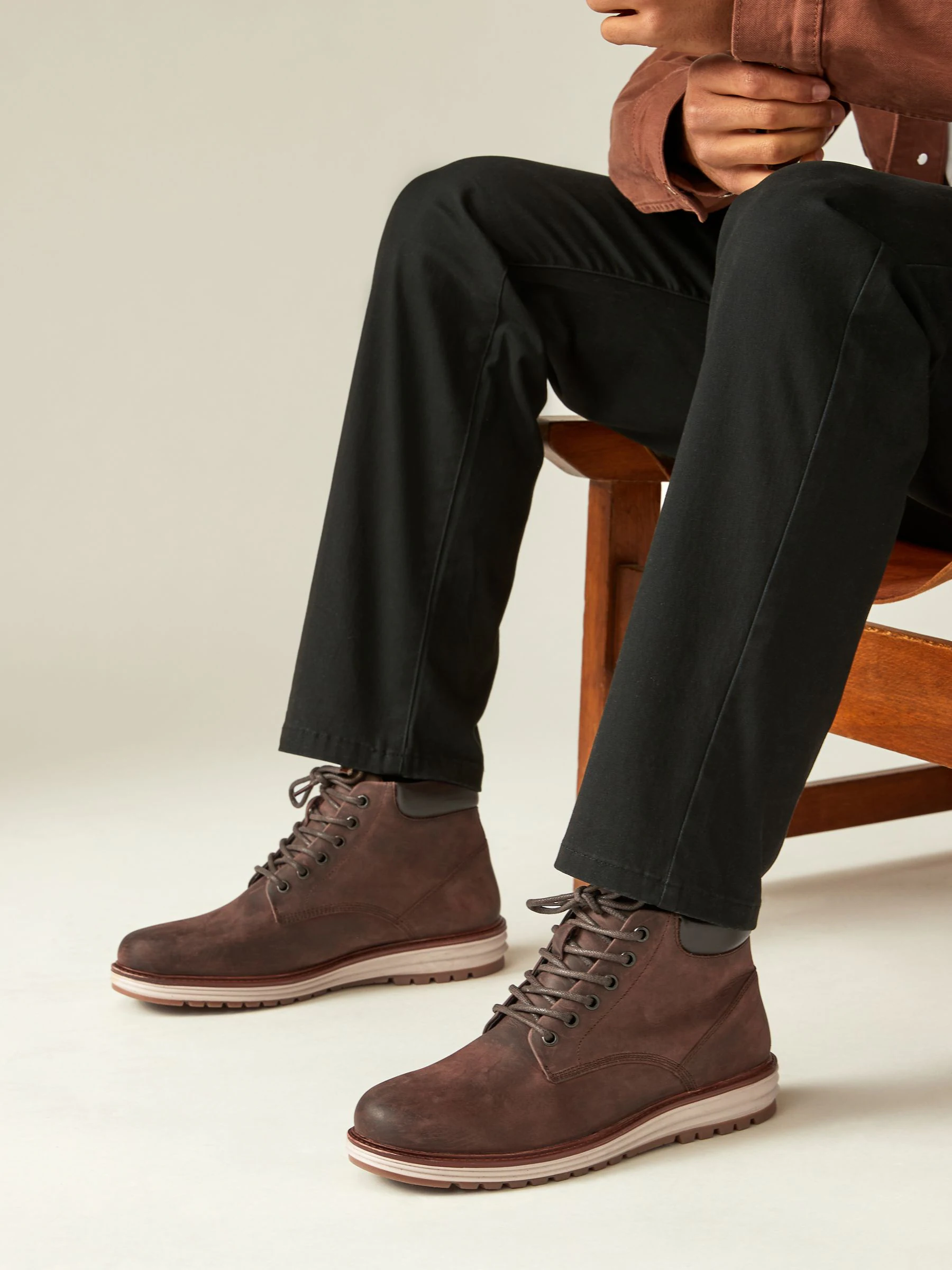 Bruin - Leren hoge schoenen