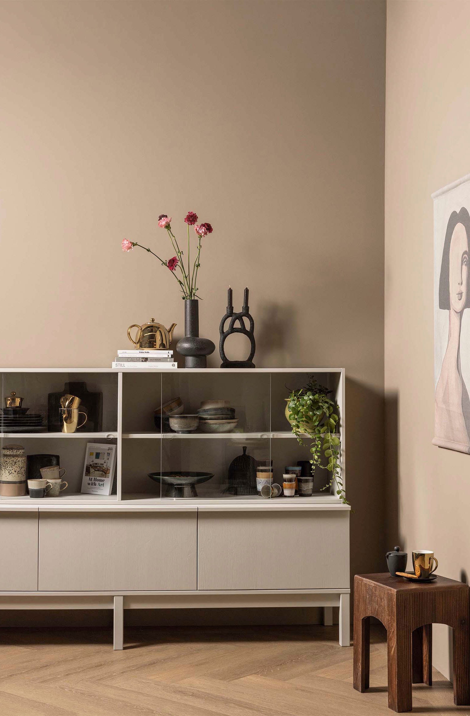 WOOOD Aufsatzschrank »Klink« mit durchsichtigen Schiebetüren, H 60 cm x B 200 cm