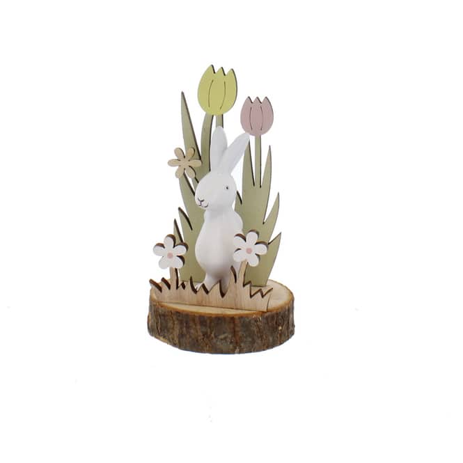 Standdeko - Hase - Blumenwiese - ca. 8 x 14 cm