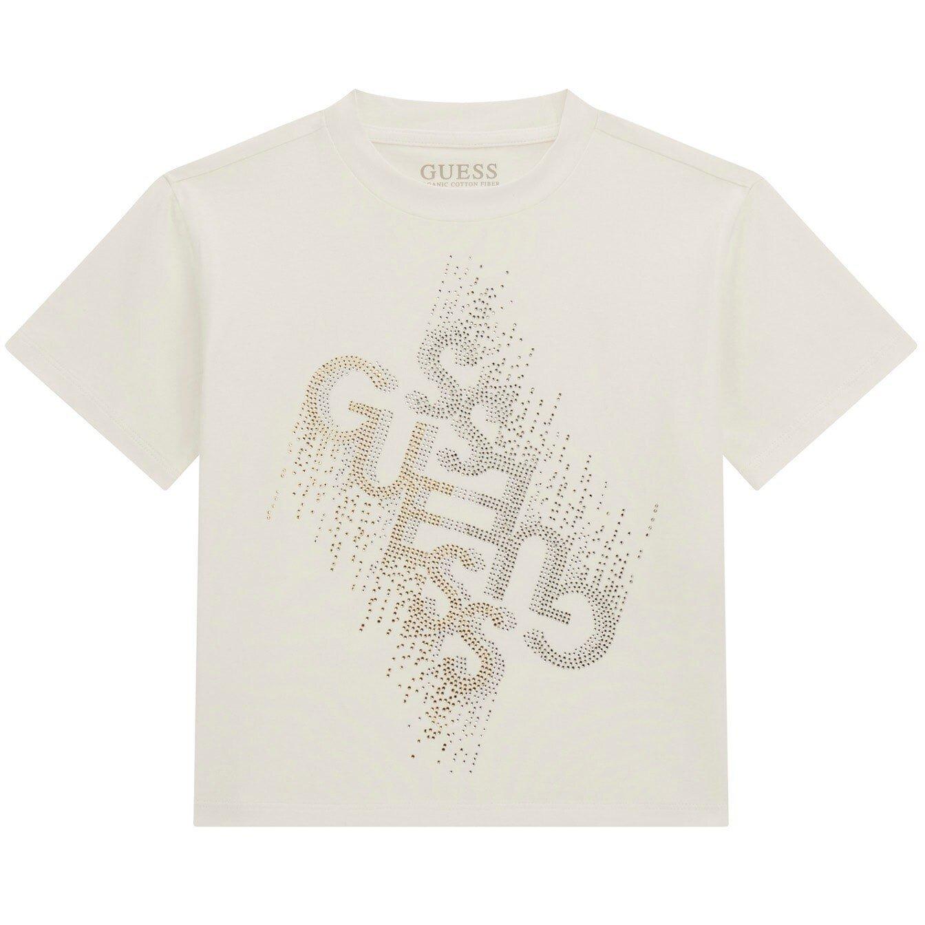 Guess Diamante T Shirt Juniors