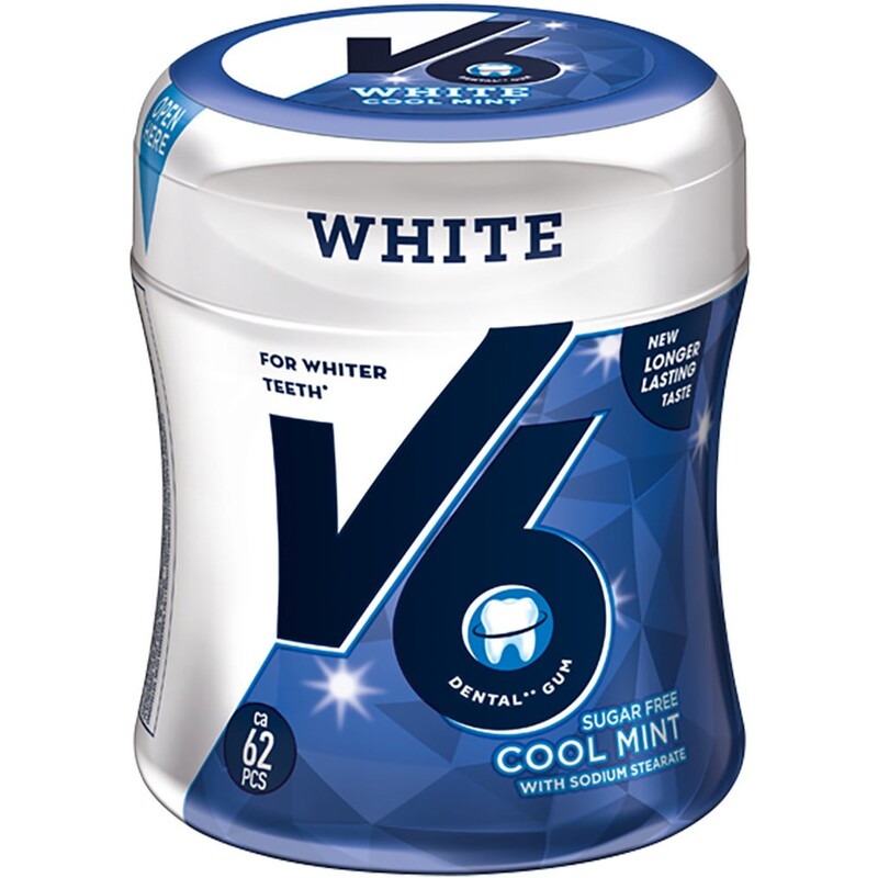 V6 Kaugummi White Cool Mint, 87 g, 1 Stück