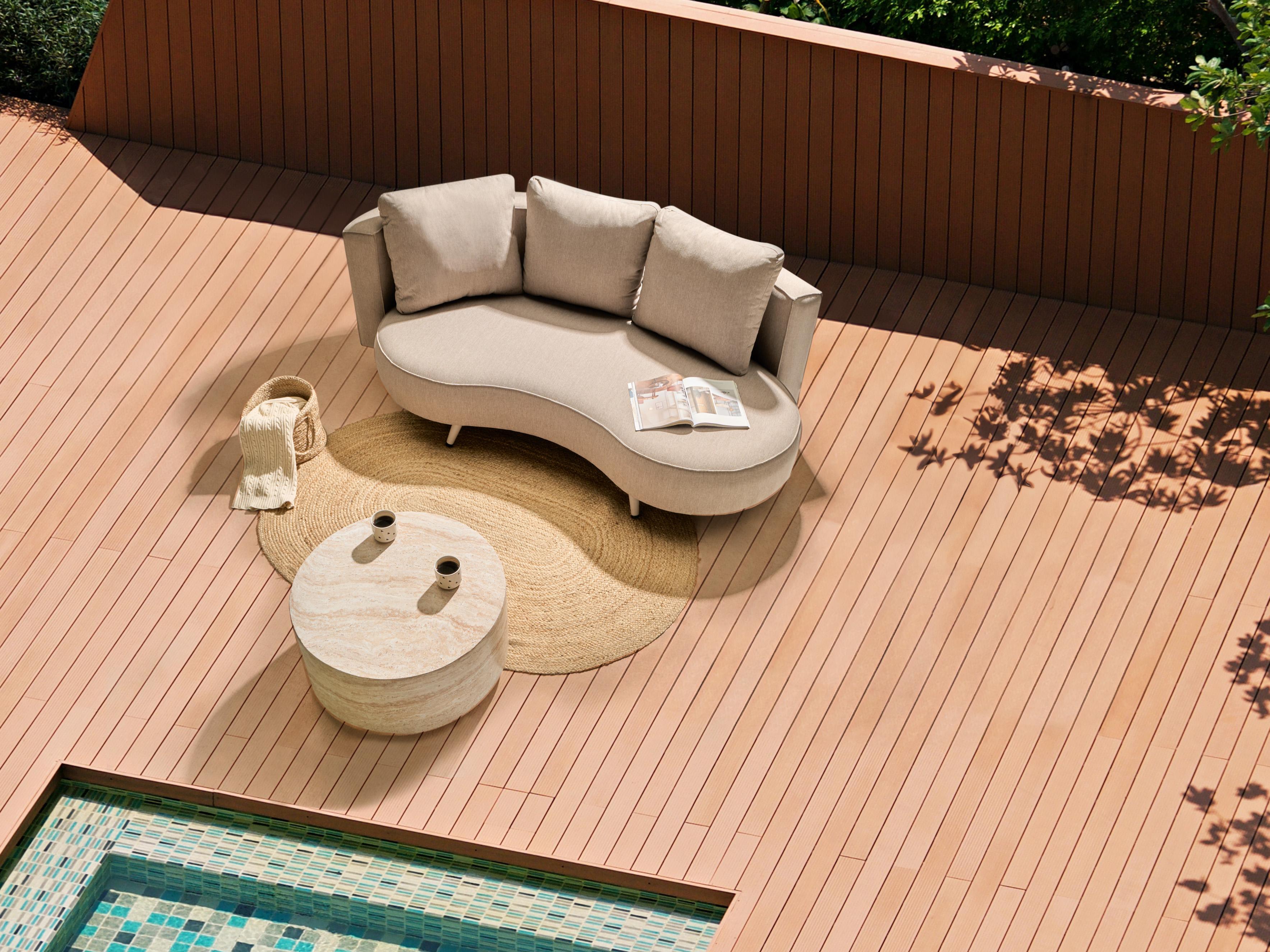 Tuin loungebank 3-zits PARORI linkszijdig Beige