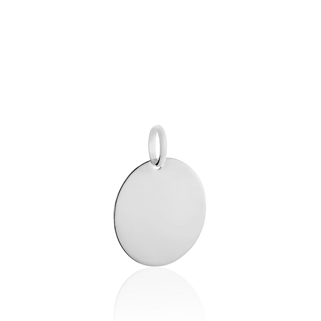 Pendentif Sirona Pastille Gravable Or Blanc