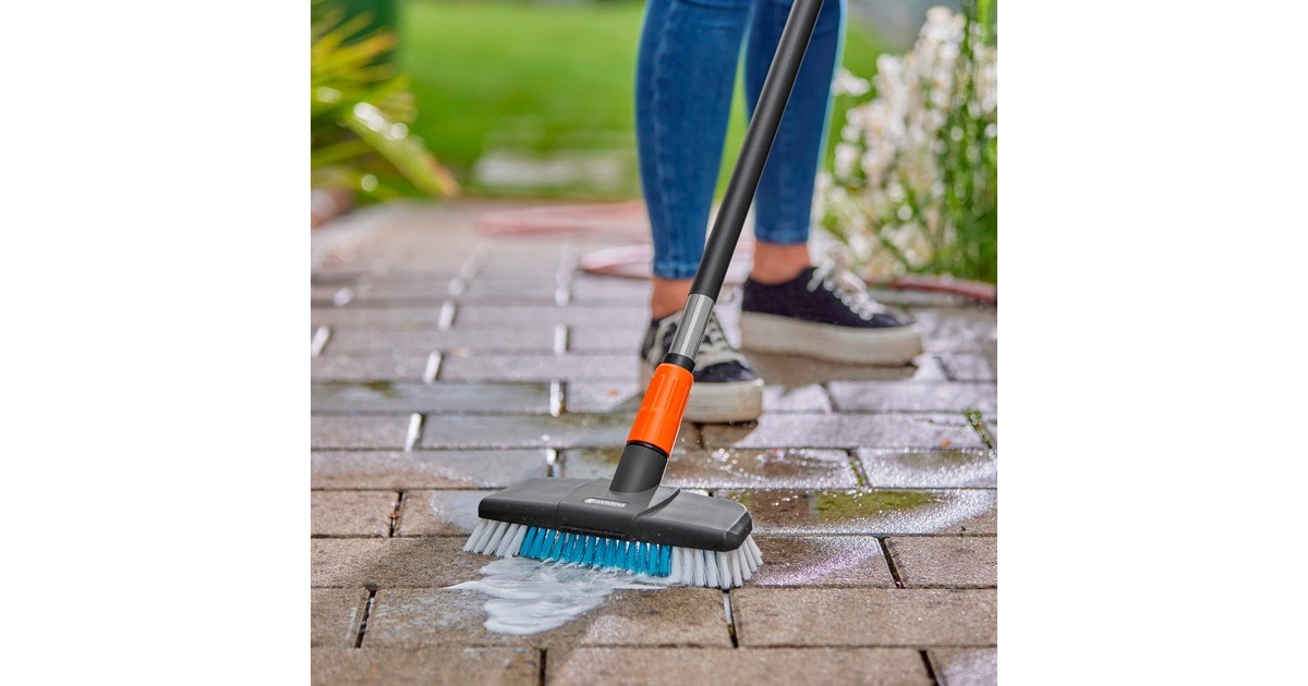 GARDENACleansystem steelborstel hard wasborstel  (Grijs/turquoise, 18816-20, werkbreedte 27cm)