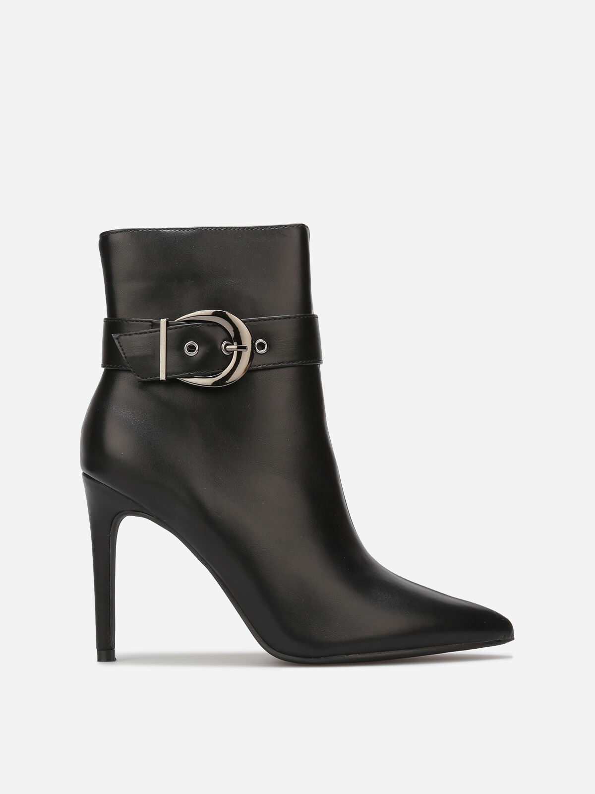 Bottines à bout pointu et boucle- Noir