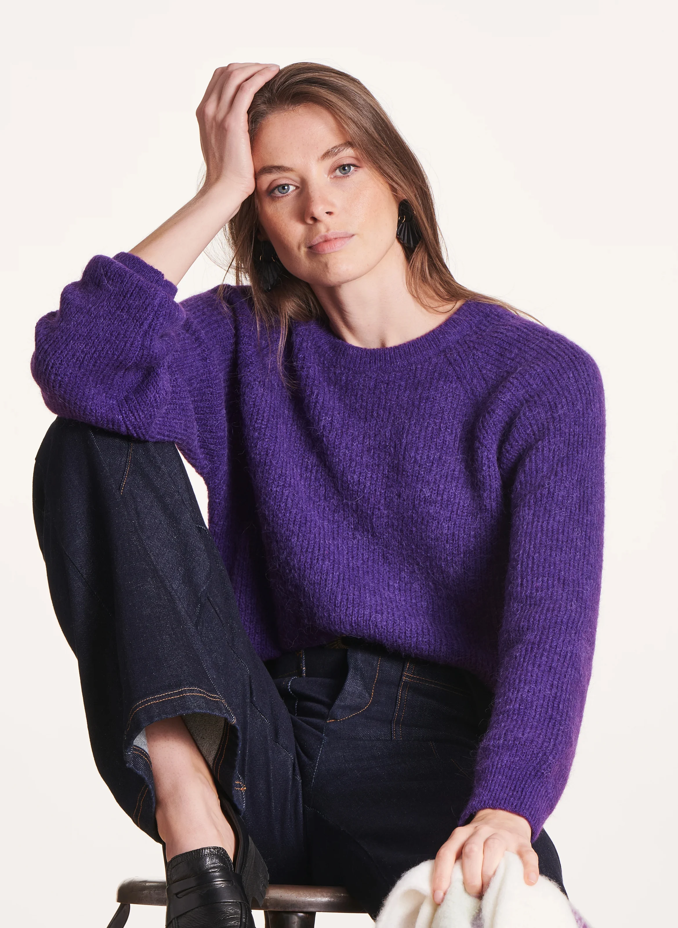 Pull col rond | Violet