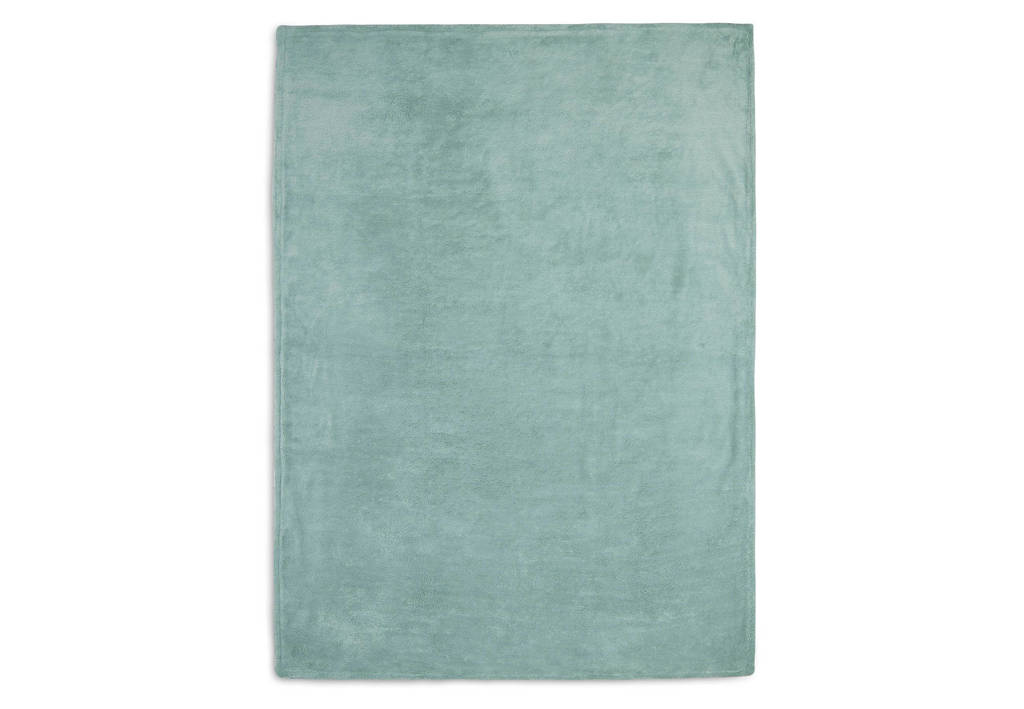 mooi en kwalitatief goed dekentjebaby wiegdeken Basic Knit 75x100cm Forest Green/Fleece