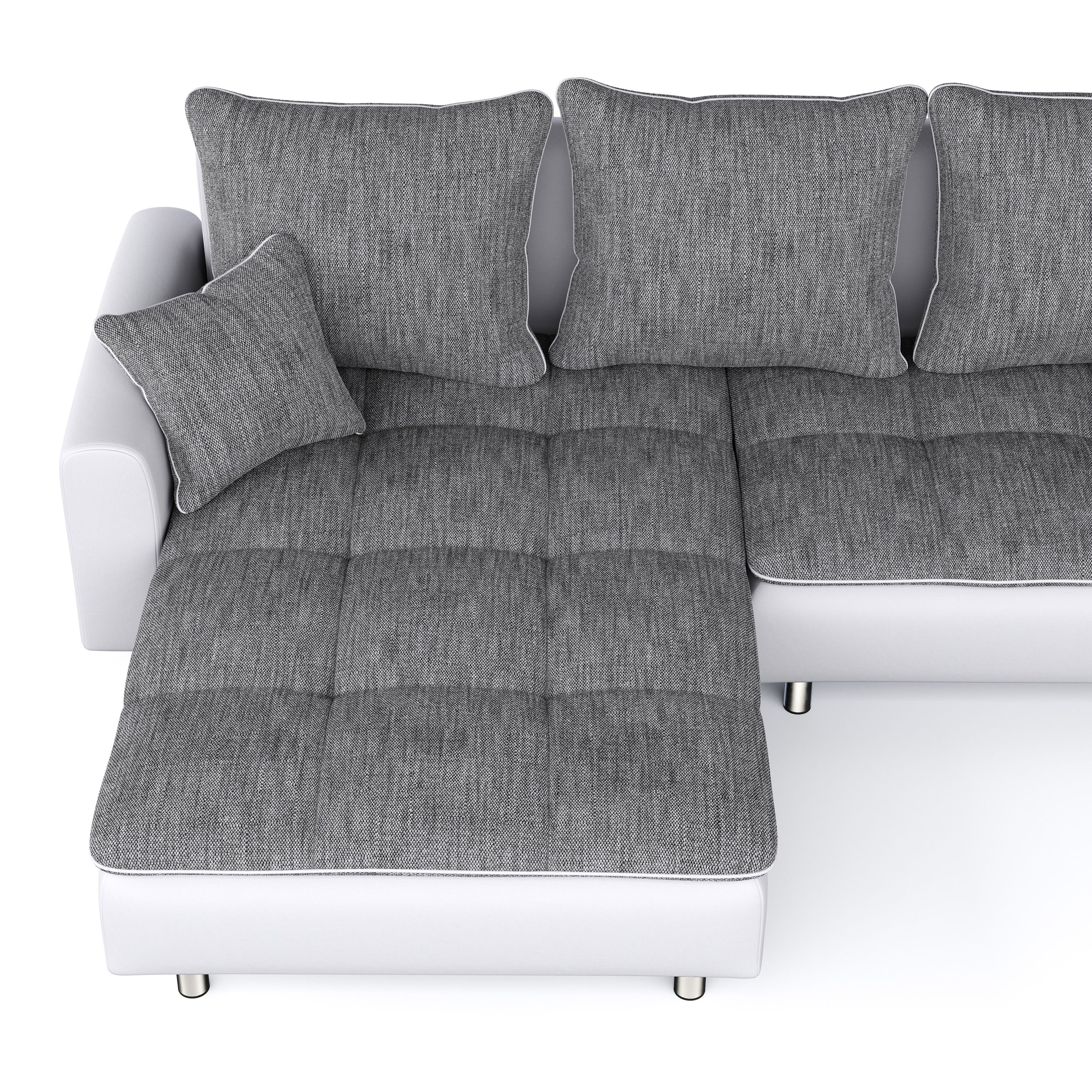 Ecksofa VEGAS grau/weiss