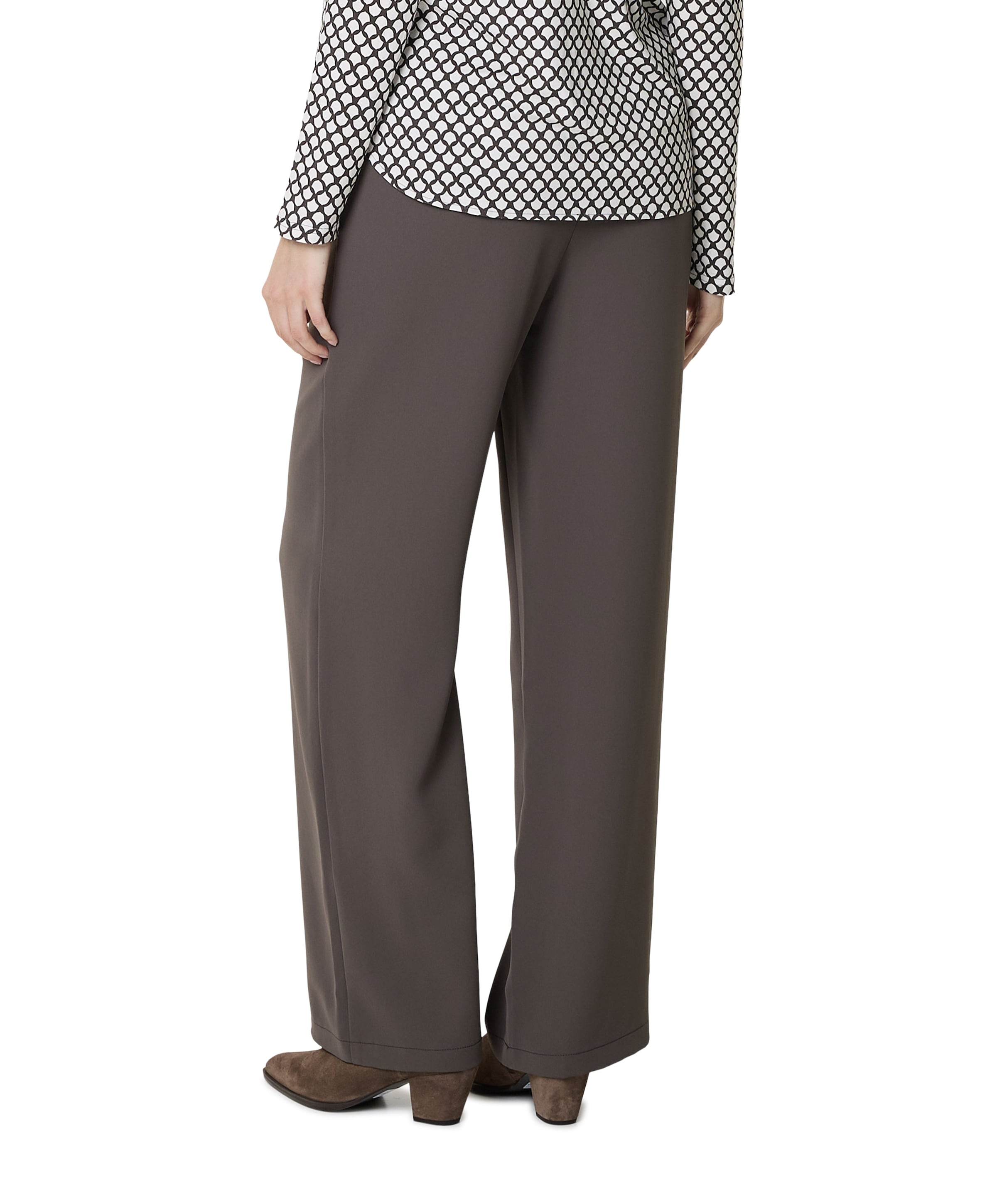 Frank Walder Wide leg dames broek bruin
