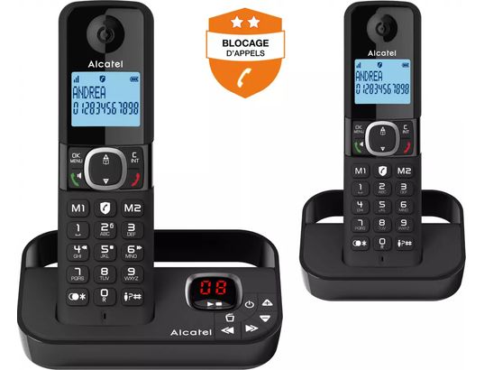 ALCATEL - Téléphone sans fil F860 Voice Duo Noir