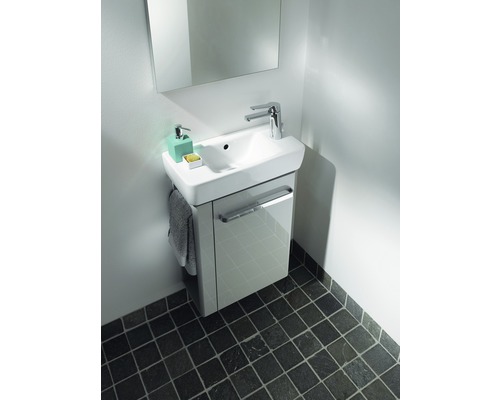 GEBERIT Renova Comprimo wastafelmeubel, Renova Compact, BxHxD 44,8 x 60,4 x 22,2 cm, frontkleur grijs hoogglans, 862251000