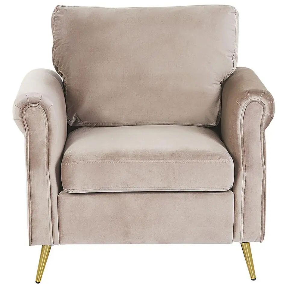 VIETAS - Fauteuil - Beige - Fluweel