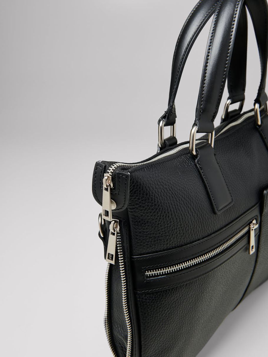 Sac premium en cuir grainé