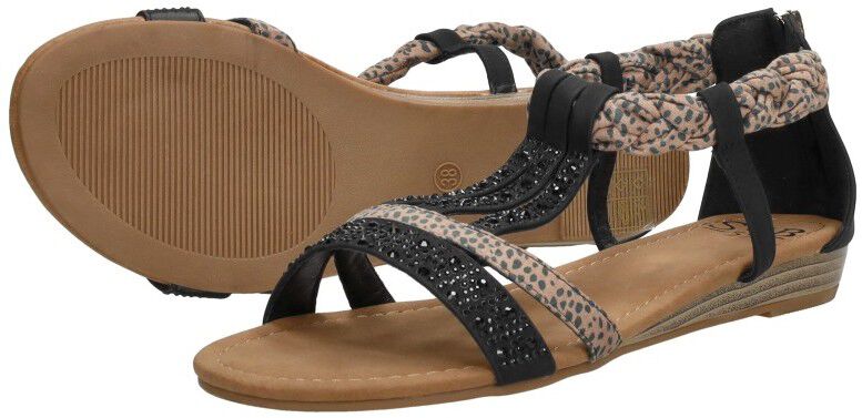 Sub55 Sandalen Plat zwart