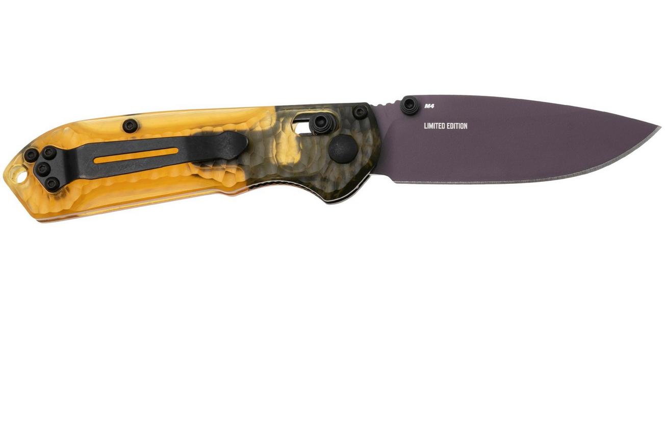 Benchmade Mini Freek 565PL-2501 Amethyst Cerakote CPM M4, Amber Ultem, SHOT Show 2025 Limited Edition zakmes