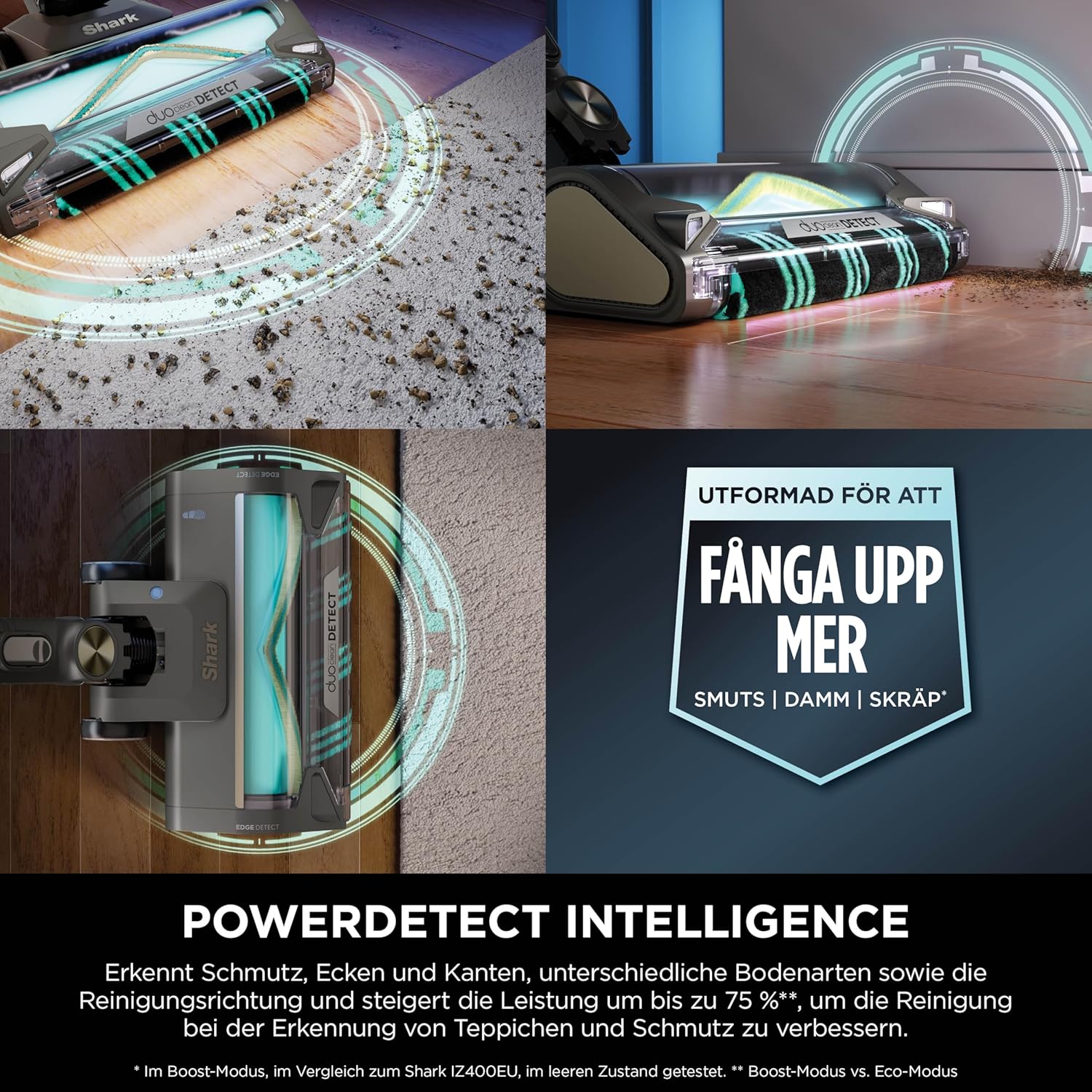 Shark PowerDetect Clean & Empty Akku-Staubsauger mit Absaugstation, bis 70 Min. Laufzeit, kabellos, selbstentleerend, für Tierhaare, Allergiker, Teppich und Hartböden, mit LED-Licht, Gold, IP3253EUT