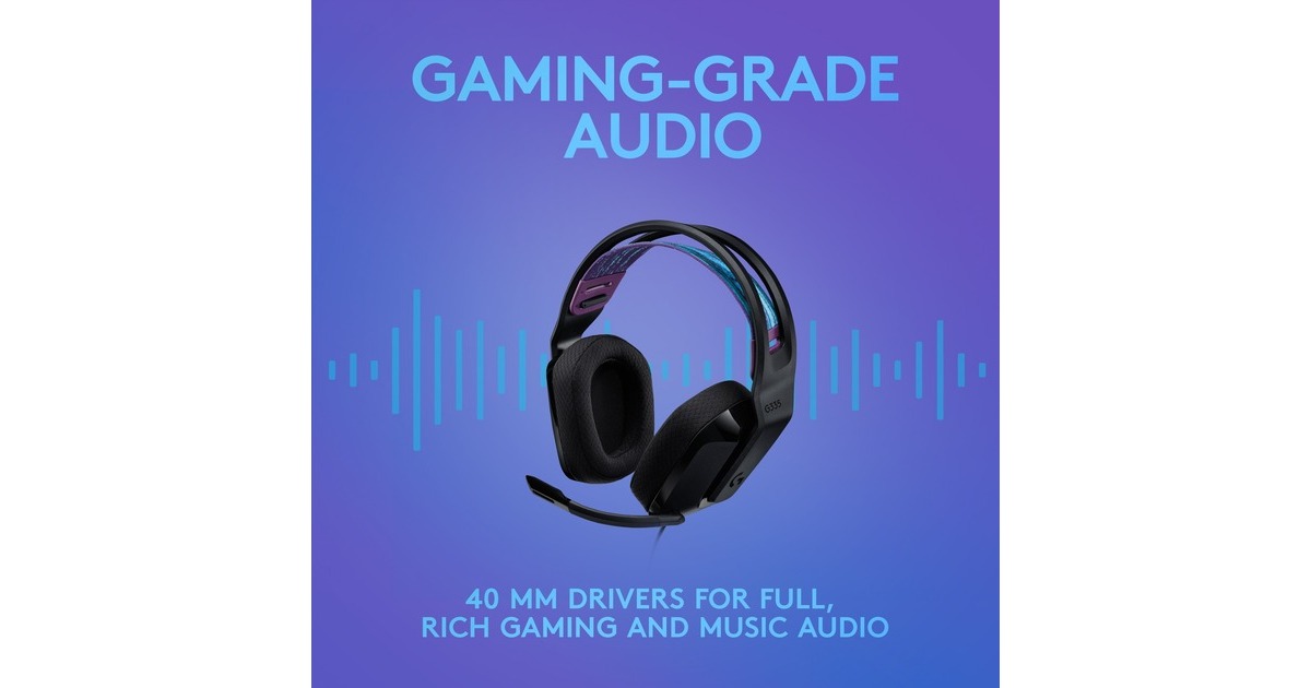 LogitechG335 Wired over-ear gaming headset  (Zwart, Pc, PlayStation 4, PlayStation 5, Xbox One, Xbox Series X|S, Nintendo Switch)