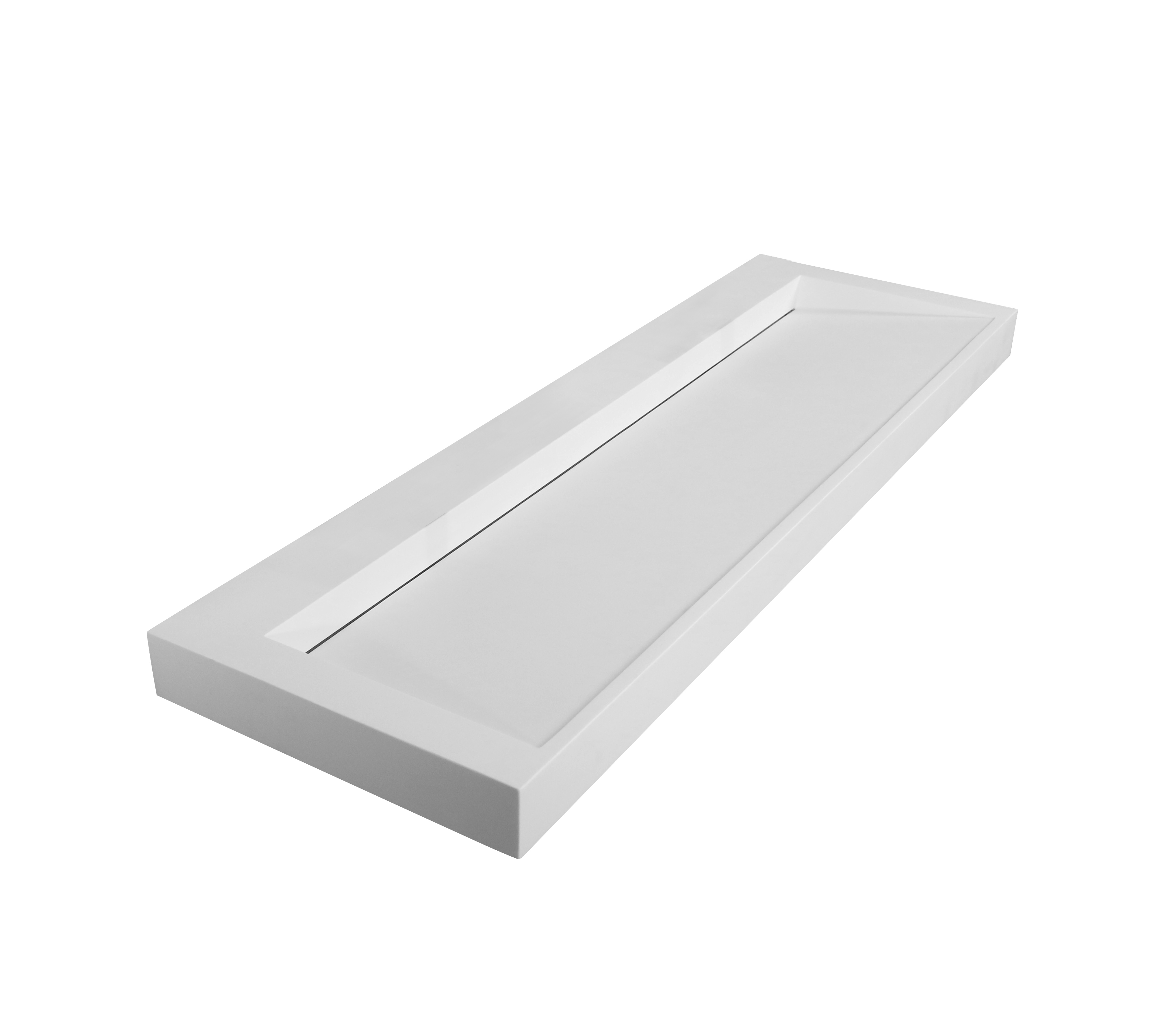 Saniclear Hoya solid surface wastafel 140x45,5cm zonder kraangat mat wit