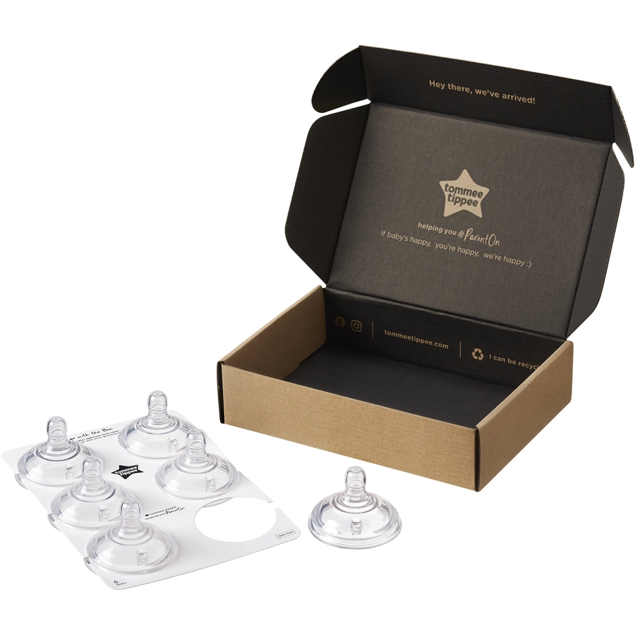 Tommee Tippee Sauger Closer to Nature easi-Vent, schneller Nahrungsfluss, 6er Set