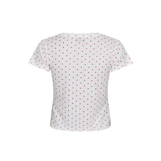 Neo Noir Lonnie Pointelle Heart T-shirt, White, 34