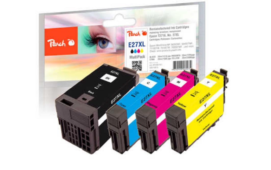Tinte Epson T2715, No 27XL BK, C, M, YDruckerpatronen: 1 x Schwarz, 1 x Cyan, 1x Magenta, 1x Gelb